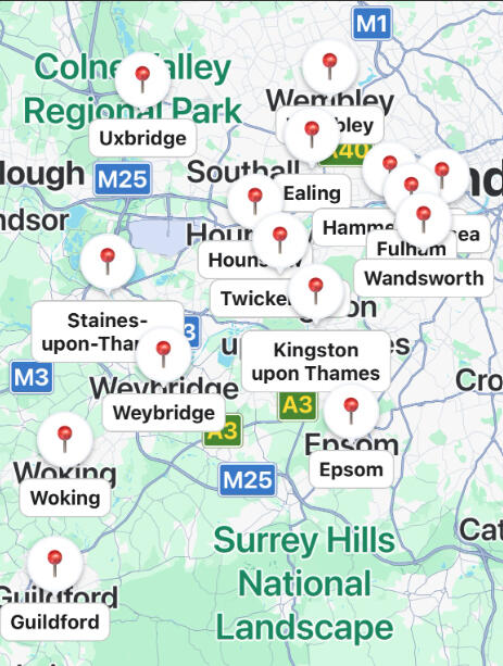 Areas we cover